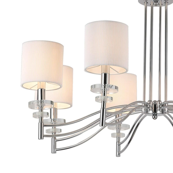 Купить Favourite 2680-8P потолочная люстра Каркас цвета хром, плафоны из белой ткани