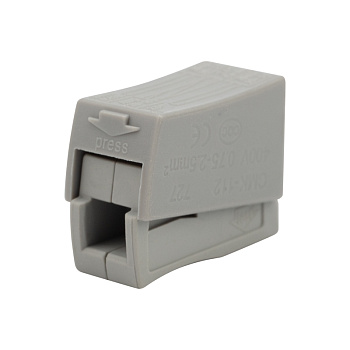 Строительно-монтажная клемма СМК 224-112 для светильника на 2 проводника 1.0-2.5/0.5-2.5 мм², белая (5 шт./уп.) Rexant 07-2411-5