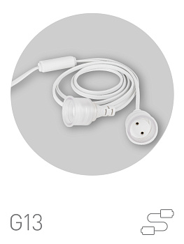 ЭРА Патрон ЭРА FITO-Holder G13 IP65 mini для ламп FITO до 600 мм 2хG13 с выключателем, вилкой 1.5 м