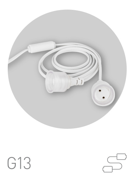 ЭРА Патрон ЭРА FITO-Holder G13 IP65 mini для ламп FITO до 600 мм 2хG13 с выключателем, вилкой 1.5 м