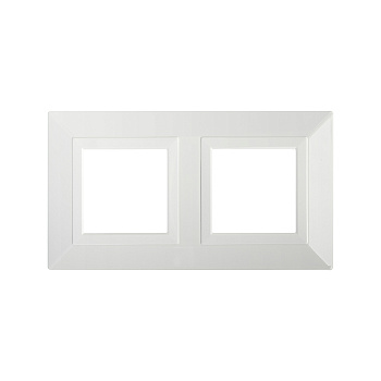 DKC Рамка из металла, "Avanti", белая, 2 поста (4 мод.)