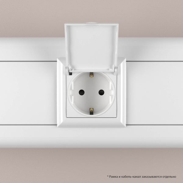 Купить DKC Розетка с крышкой модульная, 2P+E, с з/ш, "Avanti", "Белое облако", 2 модуля
