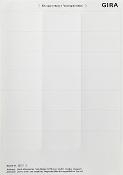 Gira Листы для надписей 33,5x67 мм 2872112
