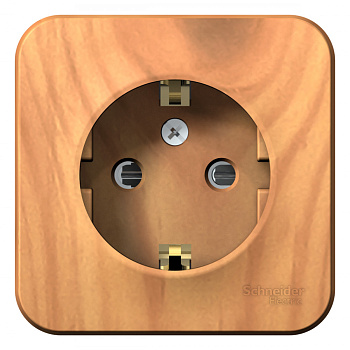 Systeme Electric Blanca наруж Ясень Розетка с/з со шторками 16А, 250В, изолир. пластина