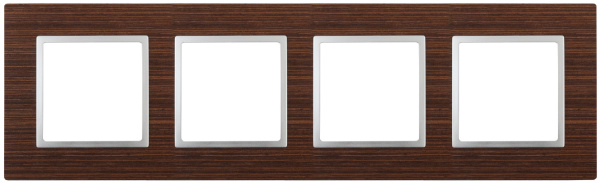 ЭРА 14-5304-10 Elegance Венге/алюм Дерево Рамка 4-ая