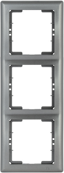 IEK РB-3-БА Рамка 3 мест. верт. BOLERO антрацит EMB31-K95