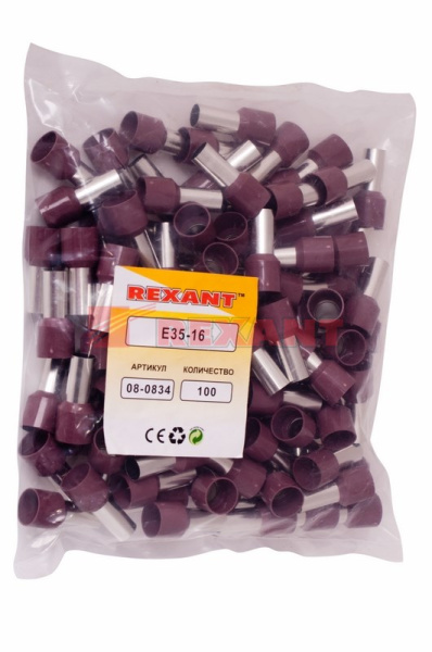 Купить Наконечник штыревой втулочный изолированный F-16мм 35мм² (НШВи 35-16) красный Rexant 08-0834