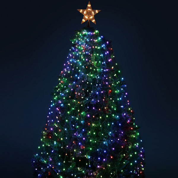 ЭРА Светодиодная новогодняя гирлянда ERASG -03 нить со звездой на елку RGB 1,5 м упр. через мобильное приложение