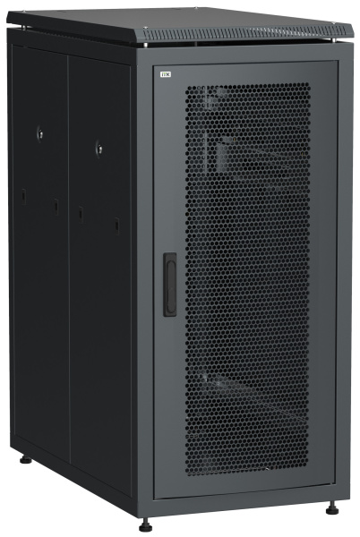 IEK LINEA N ITK Шкаф сетевой 19" LINEA N 28U 600х1000 мм перфорированные двери черный LN05-28U61-PP