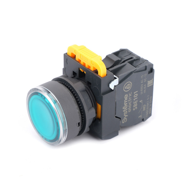 Systeme Electric Кнопка SB5 с подсветкой в сборе модуль 22мм зеленая пластик 230-240ВAC 1НО