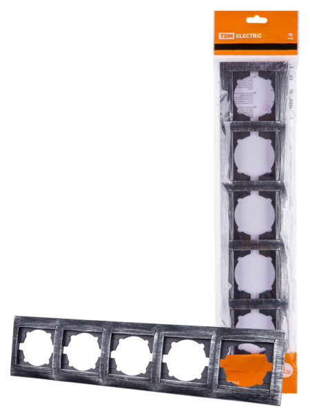 TDM Рамка 5-ти постовая горизонтальная старинное серебро "Лама" SQ1815-0687