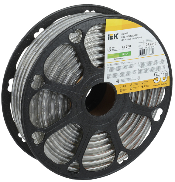 IEK Лента LED 50м LSR-2835G60-4,8-IP67-220В IEK Лента LED 50м LSR-2835G60-4,8-IP67-220В