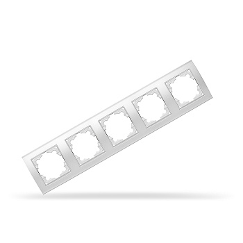 UNIVersal "Бриллиант" Рамка Бел 5-ти местная горизонтальная 1028