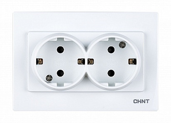 CHINT 2-местная розетка с заземляющим контактом 16А 250В модульная