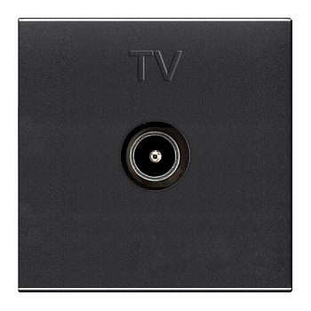 ABB NIE Zenit Антрацит Мех ТВ розетки, простой, 2-модульный 2CLA225070N1801