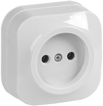 IEK GLORY РС20-2-ХБ Розет. 1-ая без з/к о/у 10А GLORY белый