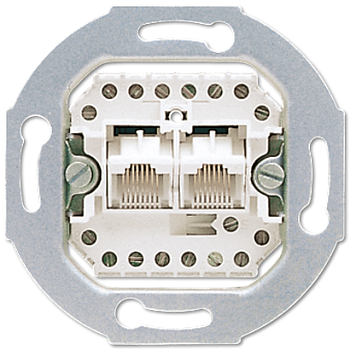 JUNG EcoProfi Мех Розетка ТЛФ 2-ая наклонная UAE EPUAE8-8UPO