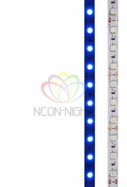 Купить LAMPER LED лента открытая, 10 мм, IP23, SMD 5050, 60 LED/m, 12 V, цвет свечения синий 141-463