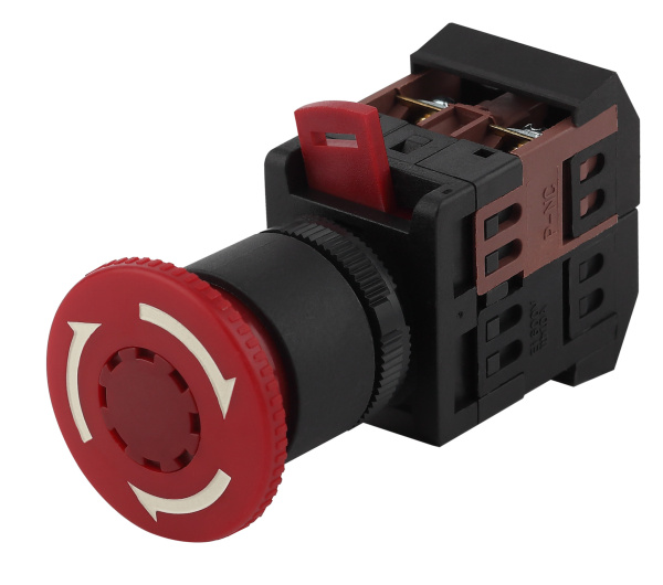 ЭРА Кнопка AE-22 "Грибок" с фикс.красн.d22мм 240В 1з+1р (10/400/3200)