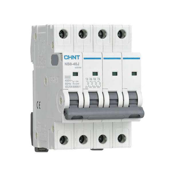 CHINT Автоматический выключатель NB8-40J 4P 1А 6кА х-ка B (R) 320738