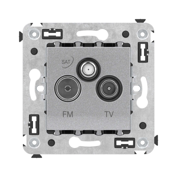 Купить DKC Розетка TV-FM-SAT в стену, "Avanti", "Закаленная сталь"