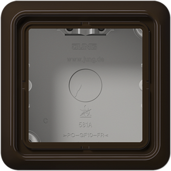 JUNG CD 500/CD plus Коричневая Коробка накладная 1-кратная, 85х85х47мм CD581ABR