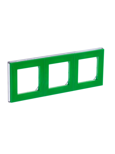 Купить ABB EPJ Levit зелёный / дымчатый чёрный Рамка 3 поста 2CHH015030A6067