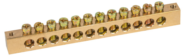 ЭРА Шина ЭРА NO-122-23 PEN земля-ноль 8х12мм 12/2 латунная крепеж по краям