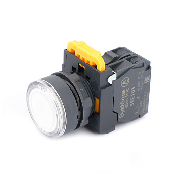 Systeme Electric Кнопка SB5 с подсветкой в сборе модуль 22мм белая пластик 230-240ВAC 1НО