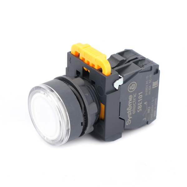Systeme Electric Кнопка SB5 с подсветкой в сборе модуль 22мм белая пластик 230-240ВAC 1НО