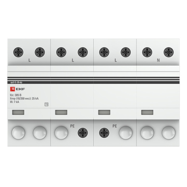 Купить EKF PROxima Устройство защиты от импульсных перенапряжений Тип 1 Iimp 25kA (10/350?s) 4P spd-t1-25-4p