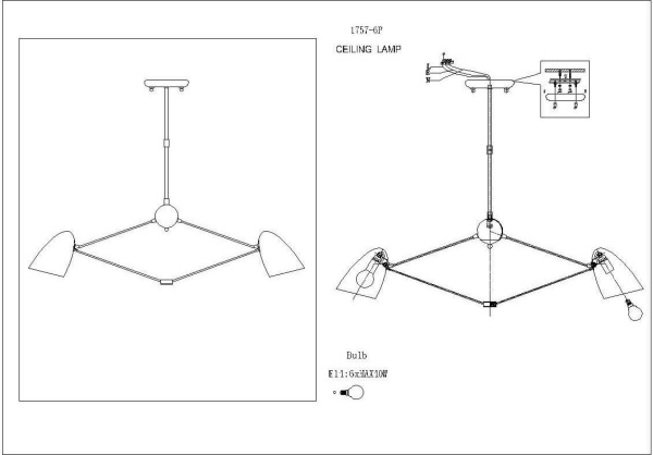 Купить Favourite Humpen Черная Люстра 6*E14*40W 1757-6P