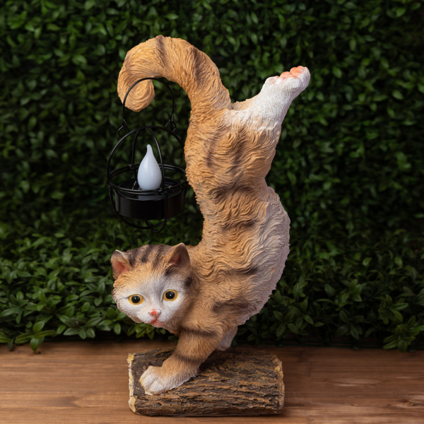 ЭРА Светильник уличный ERASF22-01 на солнечных батареях садовый Кот Акробат 37 см