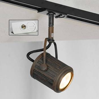 Lussole LOFT Металл Коричневый /  Металл трековый светильник однофазный GU10 50W LSP-9131-TAW Lussole LOFT Металл Коричневый /  Металл трековый светильник однофазный GU10 50W LSP-9131-TAW