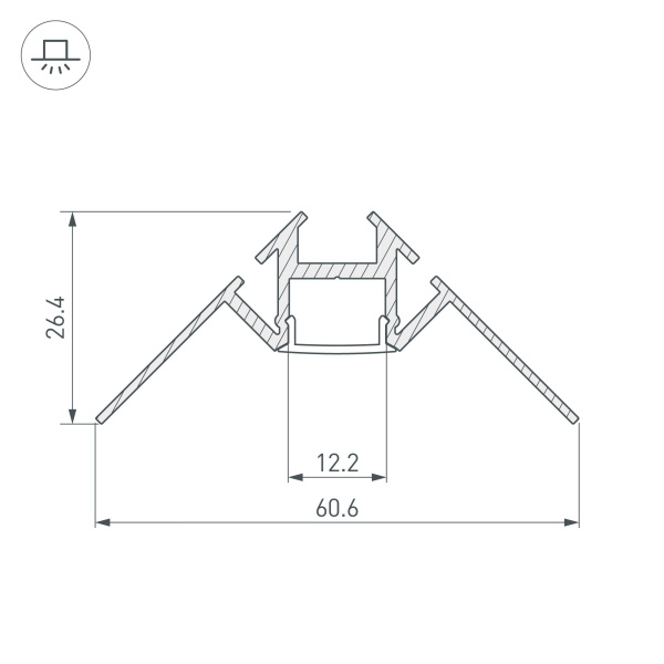 Купить Arlight Профиль ARH-DECORE-S12-INT-2000 ANOD внутренний (Алюминий) 023868