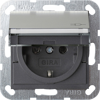 Gira Розетка с крышкой и полем для надписи 0410600