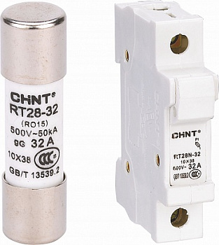 CHINT Плавкая вставка цилиндрическая RT28-32 32A 10х38 CHINT Плавкая вставка цилиндрическая RT28-32 32A 10х38