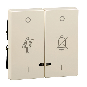 SE Merten SM Беж Две Клавиши "перечеркнутый звонок","горничная" с окошком для световой индикации MTN3429-0344