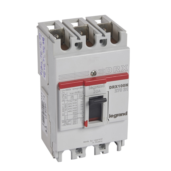 Legrand DRX125 термомагнитный 20A 3П 20KA 027021