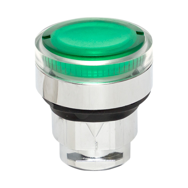 Купить EKF PROxima Исполнительный механизм кнопки XB4 зеленый плоский возвратный без фиксации, с подсветкой