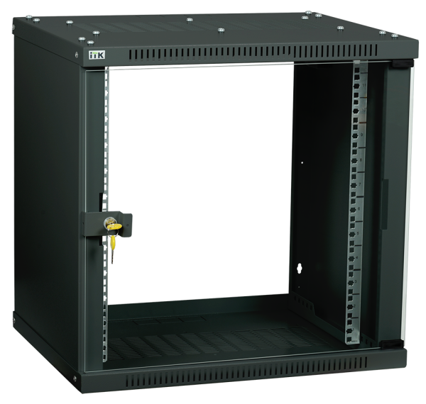 Купить IEK LINEA WE ITK Шкаф LINEA WE 6U 550x350мм дверь, стекло черный LWE5-06U53-GF