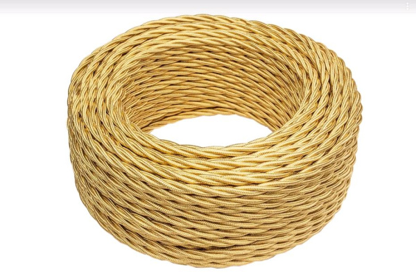 BIRONI Золото глянец Витой провод 2*0,75 20м B1-422-079-20