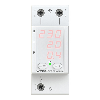 Welrok VIP-63 red Реле напряжения 63 А (max 80 A), 13 900 ВА