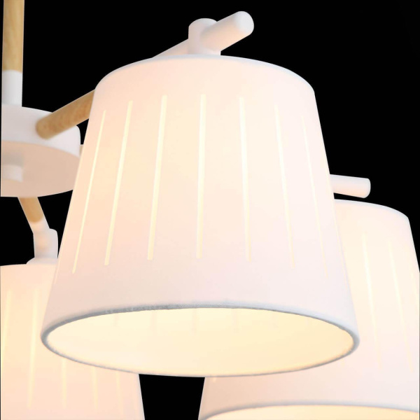 Купить Evoluce SL375.502.05 Люстра потолочная Белый, Светлое дерево/Белый E27 5*40W