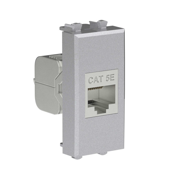 Купить DKC Компьютерная розетка RJ-45 без шторки модульная, кат.5е экранированная, "Avanti", "Закаленная сталь", 1 модуль