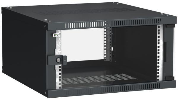 IEK LINEA WE ITK Шкаф LINEA WE 6U 600x650мм дверь, стекло черный LWE5-06U67-GF