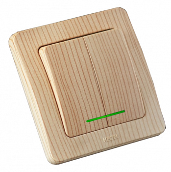 Hegel Мастер внутр Сосна ВС16-352-02 Выключатель 2-клавишный, с индикацией