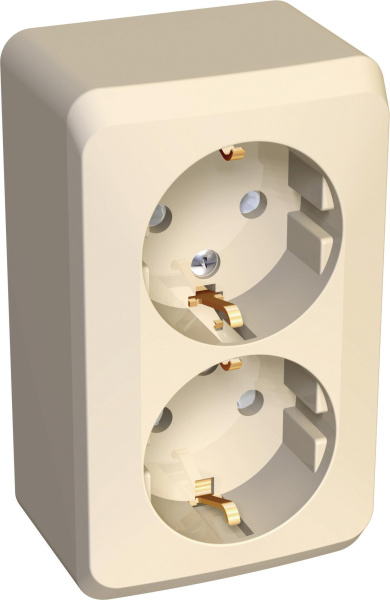 Купить Systeme Electric Этюд наруж Крем Розетка 2-ая с/з со шторками