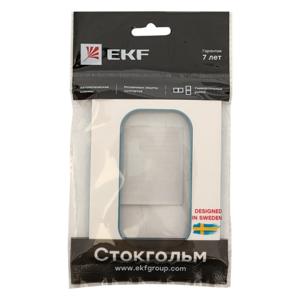Купить EKF PROxima Стокгольм Белый Линия синяя Рамка для розетки 2-ой