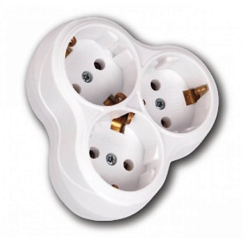 Horoz Electric 300-000-707 Тройная розетка с/з 40шт HRZ00001363